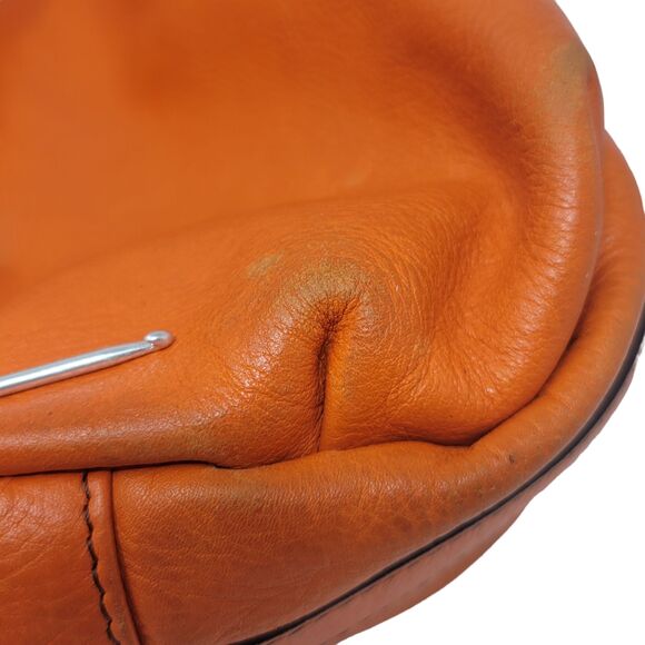 Fenn Wright Manson Extra-Large Orange Leather Satchel Bag w/Double Handles - Picture 8 of 9